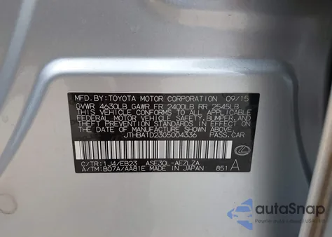 2016 Lexus Is 200T из США, поврежденный, VIN JTHBA1D23G5004336